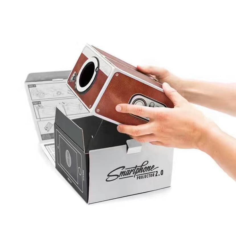 DIY Mini Cardboard Version 2.0 Household projector Portable Household Smartphone Mobile projector Mini projector Phone Projector For Home Theater