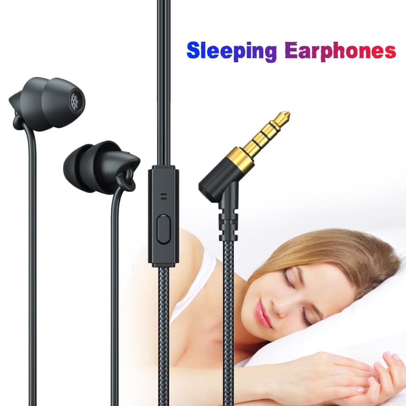 In Ear Earphones In Ear Earphones Stereo Sleeping Earbuds With Microphone Noise Cancelling Earphones 3.5mm Wired Headset For MP3 Phones