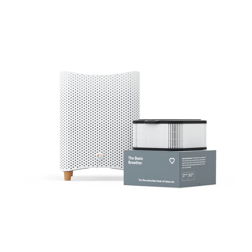 Mila Air Purifier for Large Room 1,000 sqft Coverage | Basic Breather | Air Purifier for Allergies | H12 HEPA Filter | Smoke Allergens Dust Pollution | Home Office Air Cleaner | Smart Wi-Fi Auto Mode