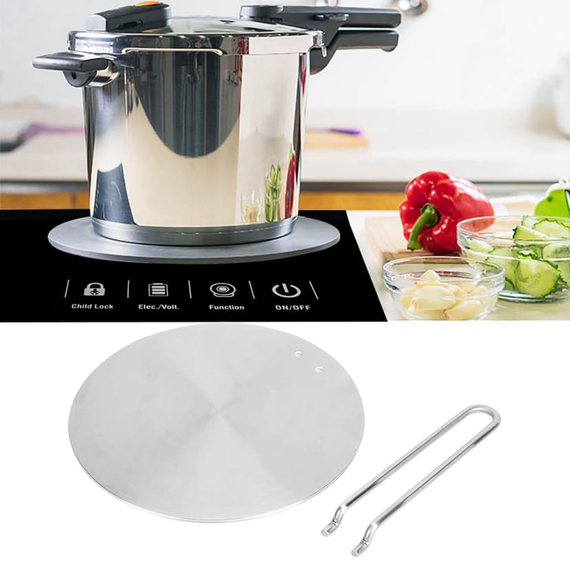 Stainless Steel Induction Cooktop Adapter Plate, 20cm Heat Diffuser Induction Plate Adapter for Glass and Electric Cooktop