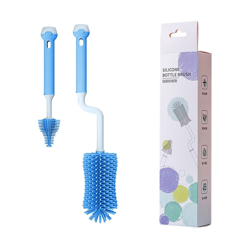 Clearance 2026 Baby Bottle Brush Nipple Brush Soft Silicone Feeding Bottle Brush Cleaning Brushes 360 Rotatable Pacifier Brush Baby Bottle Cleaning Kit Travel Size Portable