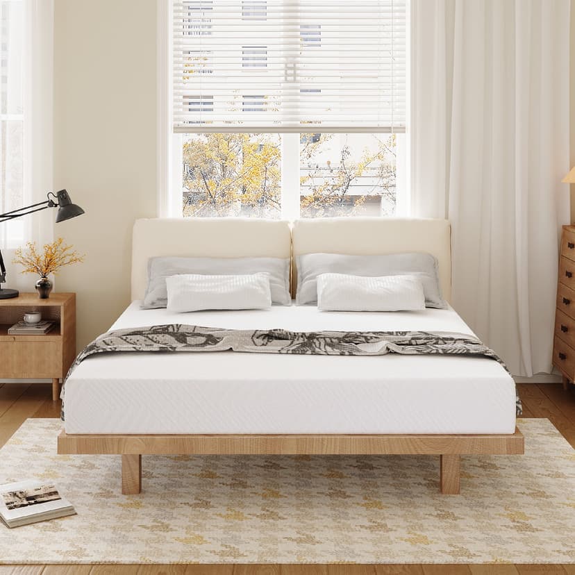 EGOHOME Ego White 10 inch Twin Mattress, Gel Memory Foam Mattress in a Box, Medium Firm