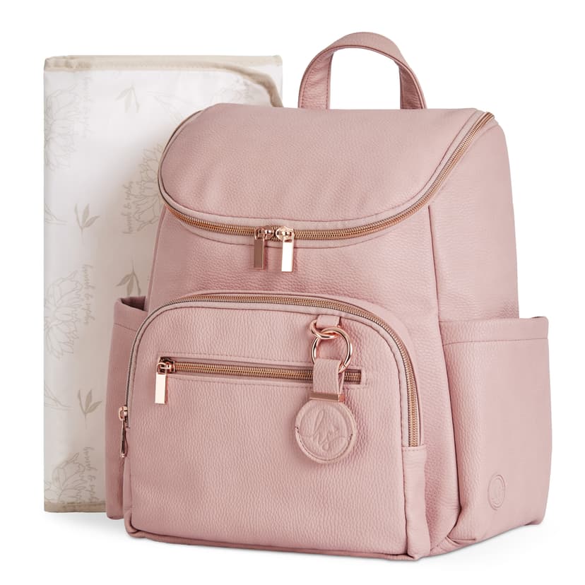 Hannah & Sophia Ready to Roam Diaper Bag Set, Rose Pink