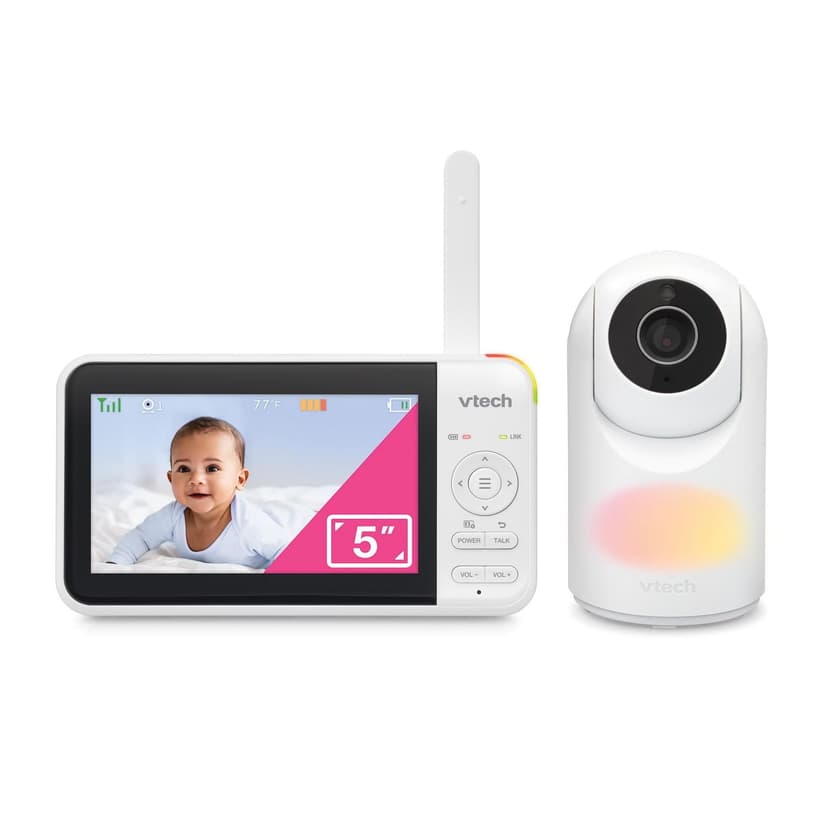 VTech VM5267 5” Digital Video Baby Monitor with Pan and Tilt and Night Light - White