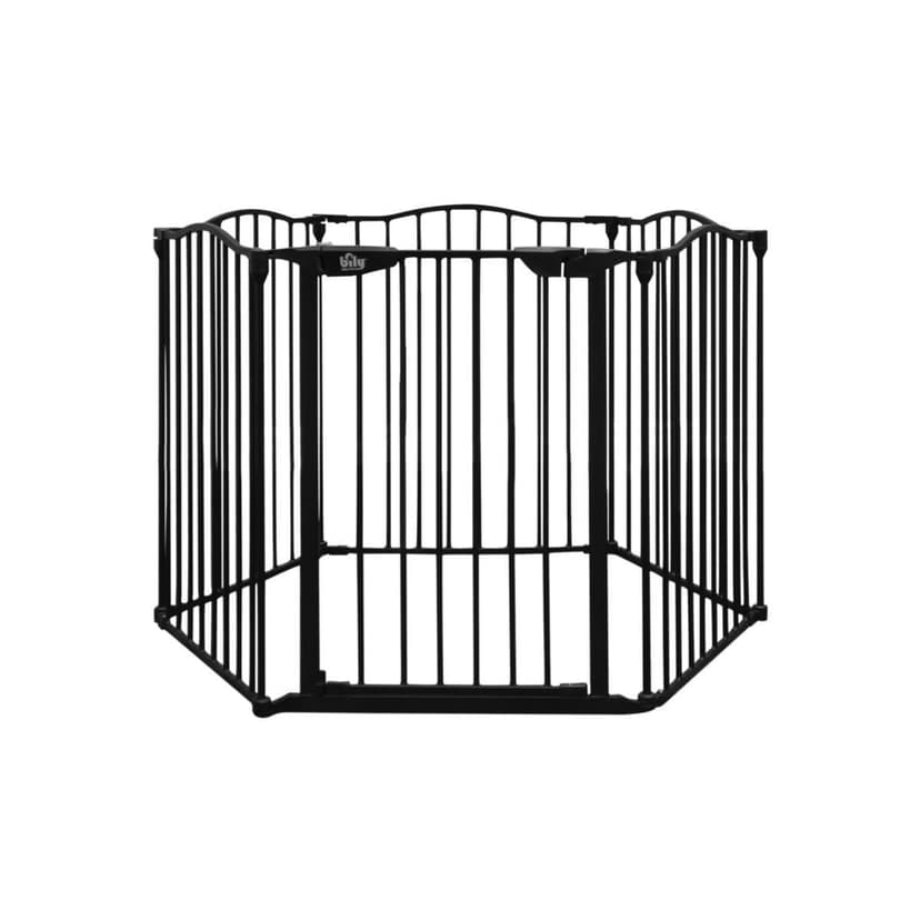 Bily Contoured Black Top Metal Superyard Baby or Pet Barrier