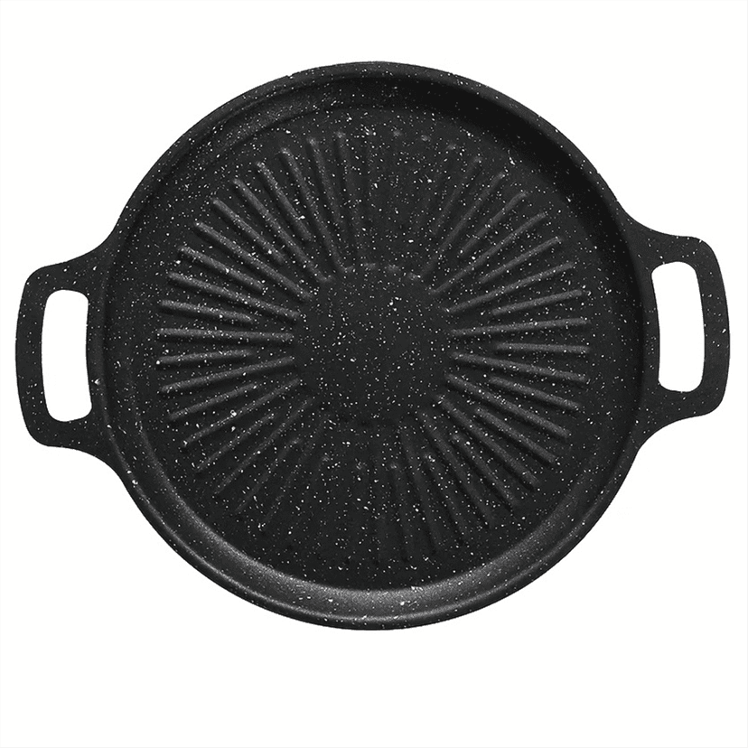 Cast Iron Korean BBQ Grill Pan Non-Stick Versatile Cookware for Indoor Grilling Suitable for Valentine'S, Thanksgiving