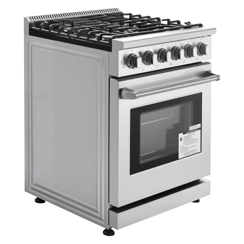 KFFKFF Gas Range Oven, 30 Inches Width, Freestanding Stainless Steel Stove and Oven with 5 Sealed Cooktop Burners, Easy Reach Racks, Storage Drawer, 4.8 Cu. Ft. Capacity