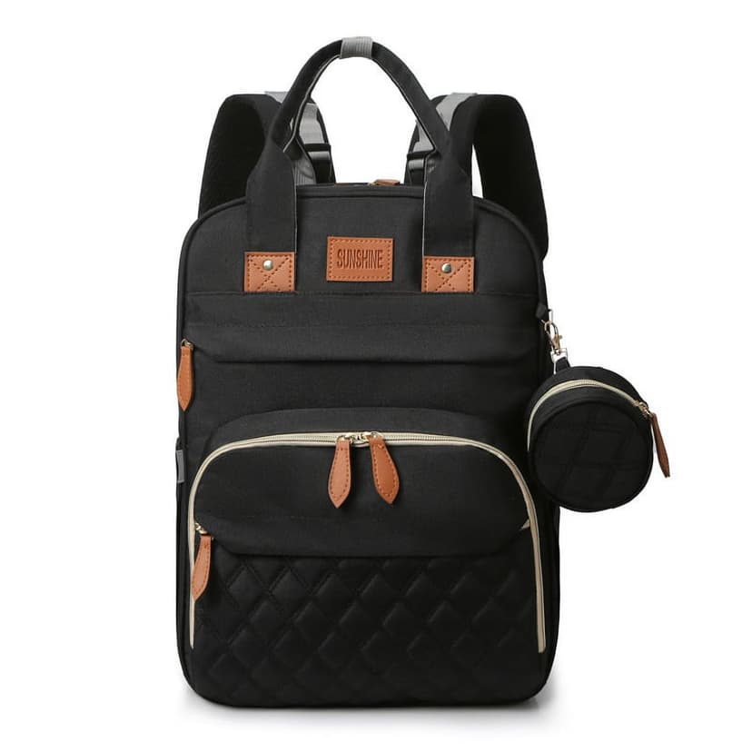 FrostHike Diaper Bag Backpack: 3 in 1 Baby Diaper Backpacks with Changing Station for Boy Girls - Large Capacity Multifunction Waterproof Travel Bags with Stroller Straps & Pacifier Case (Black)
