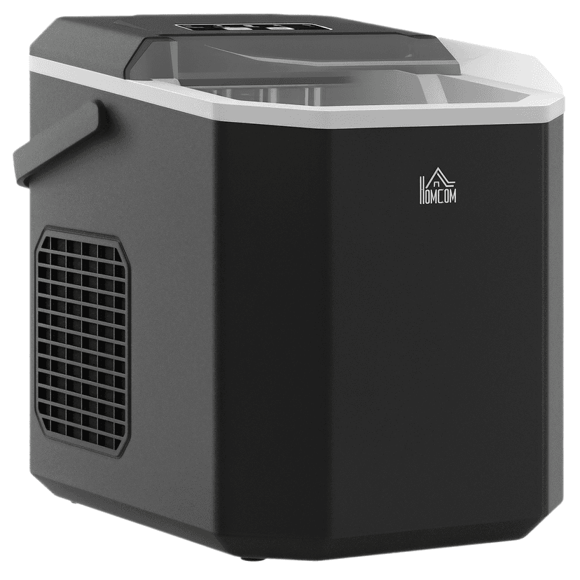 HOMCOM Ice Maker with Scoop Basket 26lbs/24Hrs 2 Bullet Ice Sizes, Black