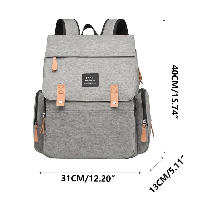 SDNall Diaper Bag Backpack Baby Diaper Bag Large Capacity Diaper Bag for Moms, Travel-Friendly with Changer, Breastfeeding Essentials, Solid Gray Fashion Design Diaper Bag Organizer