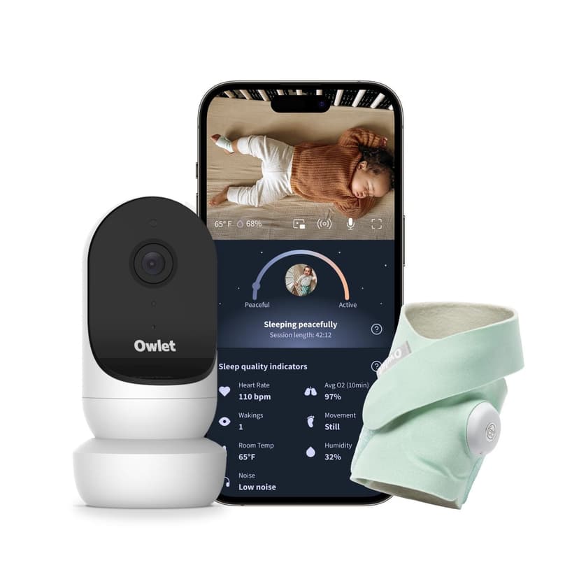 Owlet Dream Duo 2 Smart Baby Monitor - View Sleep Quality Indicators Including Movement, Heart Rate and Average Oxygen Levels