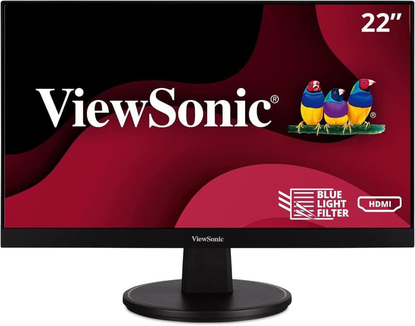 ViewSonic VA2247-MH 22 Inch Full HD 1080p Monitor with Ultra-Thin Bezel, Adaptive Sync, 75 Hz, Eye Care, HDMI, VGA Inputs for Home and Office