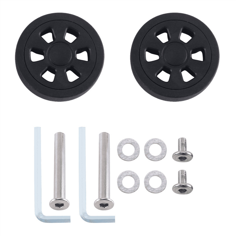 55mmx12mm Luggage Wheels Replacement Wear Resistant Environmental Protection PU Suitcase Replacement Wheels Black 2Pair