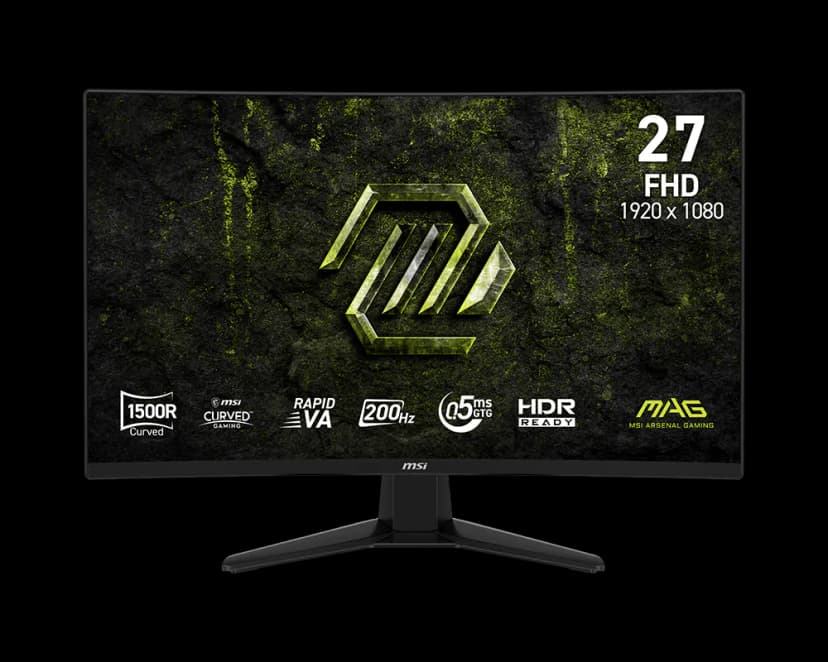 MSI 27" 1920 x 1080 (FHD) 200Hz 0.5ms (GTG) Curved Rapid VA Gaming Monitor Tilt adjustable (MAG 274CF E20)