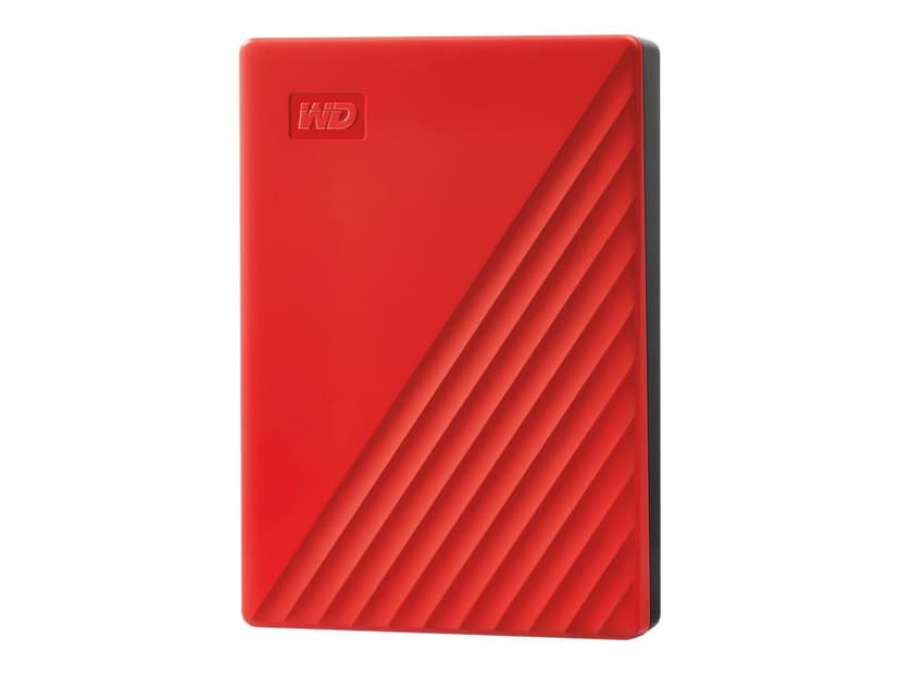 WD My Passport WDBPKJ0040BRD - Hard drive - encrypted - 4 TB - external (portable) - USB 3.2 Gen 1 - 256-bit AES - red