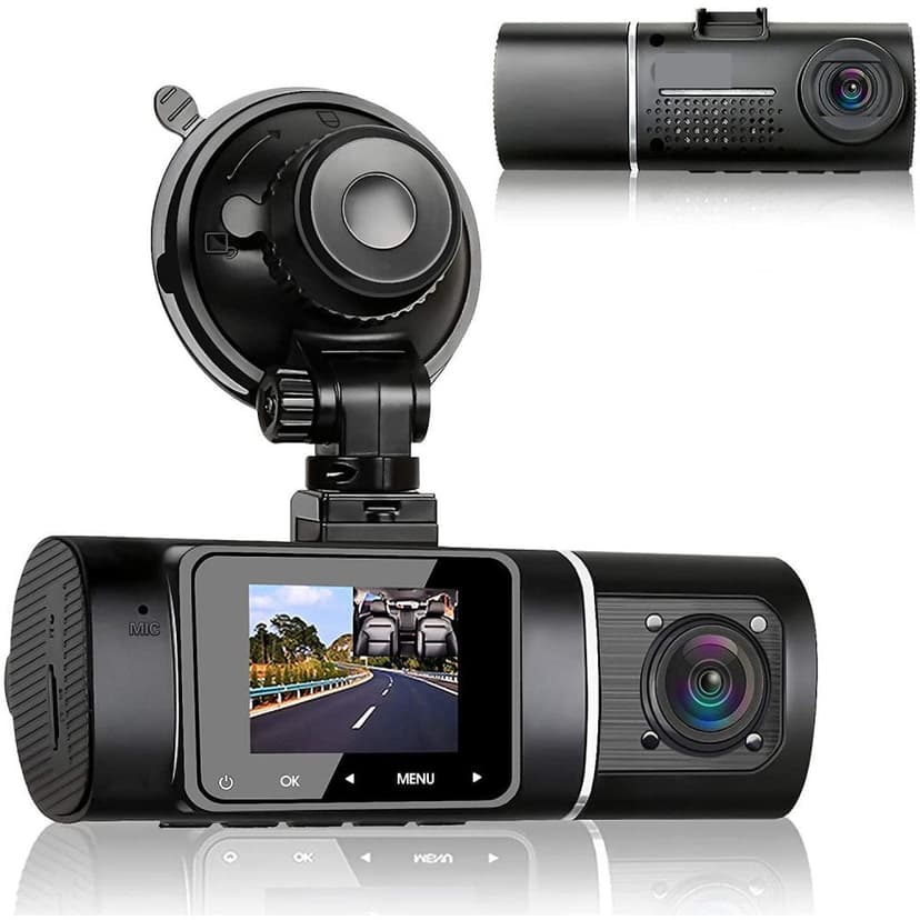 Dual Dash Cam Front and Inside 1080P Dual Dash Camera for Cars Front Inside Dashcams for Cars with Infrared Night Vision,Parking Monitor for Truck and Taxi Driver.