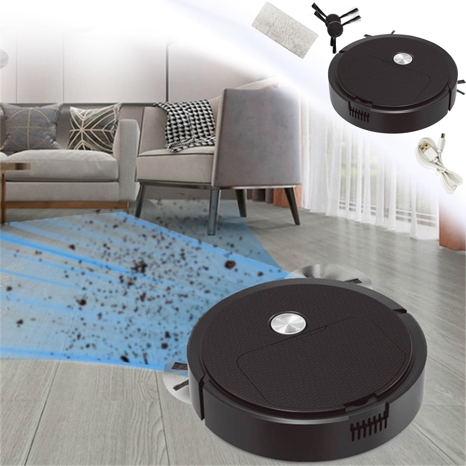 Aidoshy Robotic Vacuum Sweeping Robot Household Intelligent Sweeping And Suction Trailer Three In One Cleaning Machine Charging Vacuum Cleaner Small Household Appliances,Clearance
