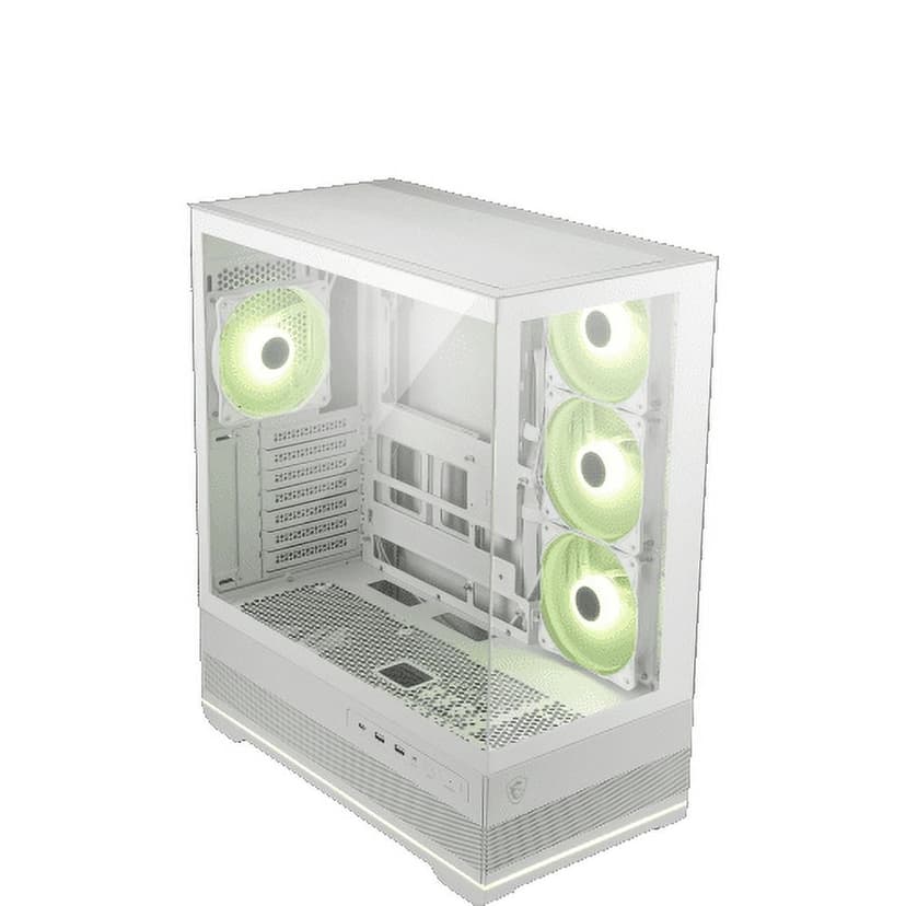 MSI MAG PANO 110R PZ White - Mid-Tower Gaming PC Case - Tempered Glass Side Panel - 3 x 120mm ARGB Fans - Liquid Cooling Support up to 360mm Radiator - Mesh Panel for Optimized Airflow