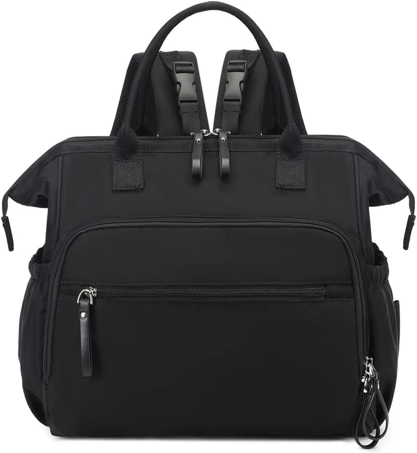 TEMOGU-Convertible Diaper Bag Tote, Water-Resistant Diaper Backpack with Anti-theft Pockets and Stroller Clips
