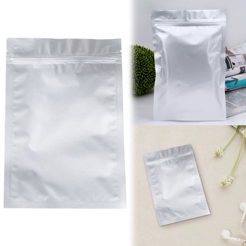 50Pcs Textured/Embossed Mylar Aluminum Foil Vacuum Sealer Bags, Quart Size Hot Seal Commercial Grade Food Sealer Bags for Food Storage and Sous Vide