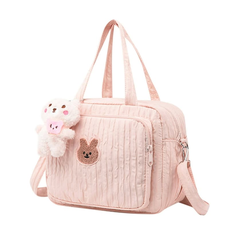 EIGTHTAIL Baby Diaper Bag Tote Mommy Bag Cute Baby Nappy Bag Crossbody Travel Diaper Tote Multifunction Baby Storage Bag Pink