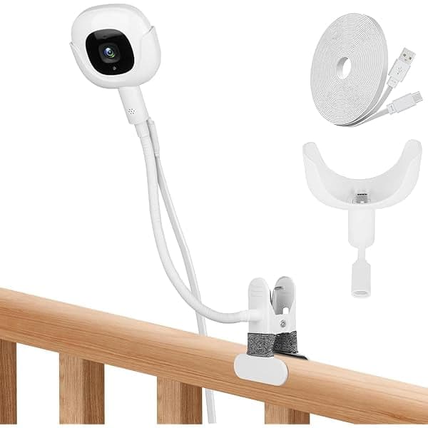 W829 Baby Monitor Clip Charger Mount for Nanit Pro Baby Monitor with Type-C Charging Port Connector Mount and 10FT Power Cable,Travel Monitor Accessory Without Tool or Wall Damage(Camera not Included)