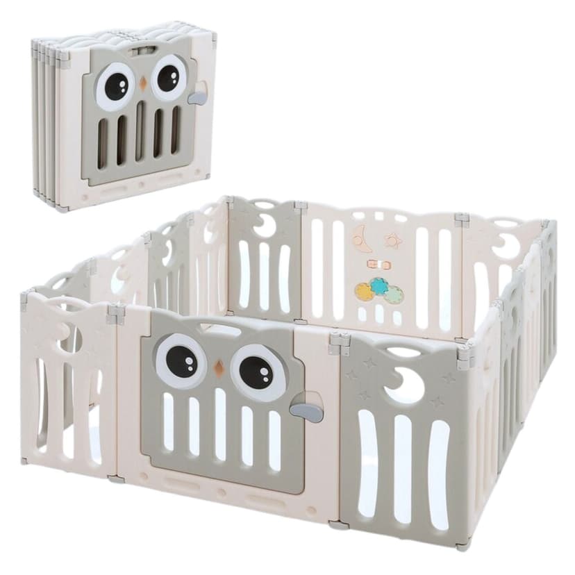 KidsVIP 20 Panels Indoor/Outdoor Foldable Playpen, Fence, Safety Play yard with Activity for Toddlers and Infants