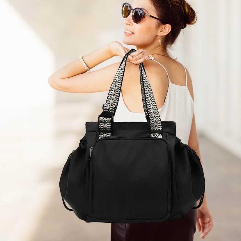 Multifunctional Travel Organizer Bag for Women, Large Capacity Tote Backpack, Water-Resistant Crossbody Sling Bag, Laptop Purse with Multiple Pockets, Commuter Work Diaper Bag, Carry On Personal Item