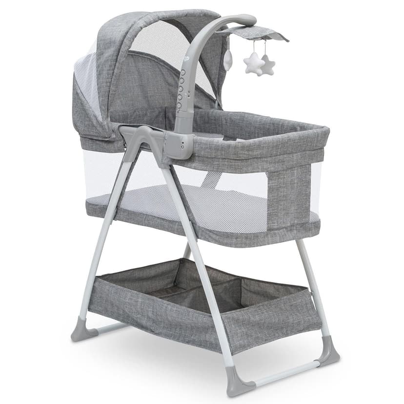 Delta Children Ultralight City Sleeper Bassinet, Grey Tweed