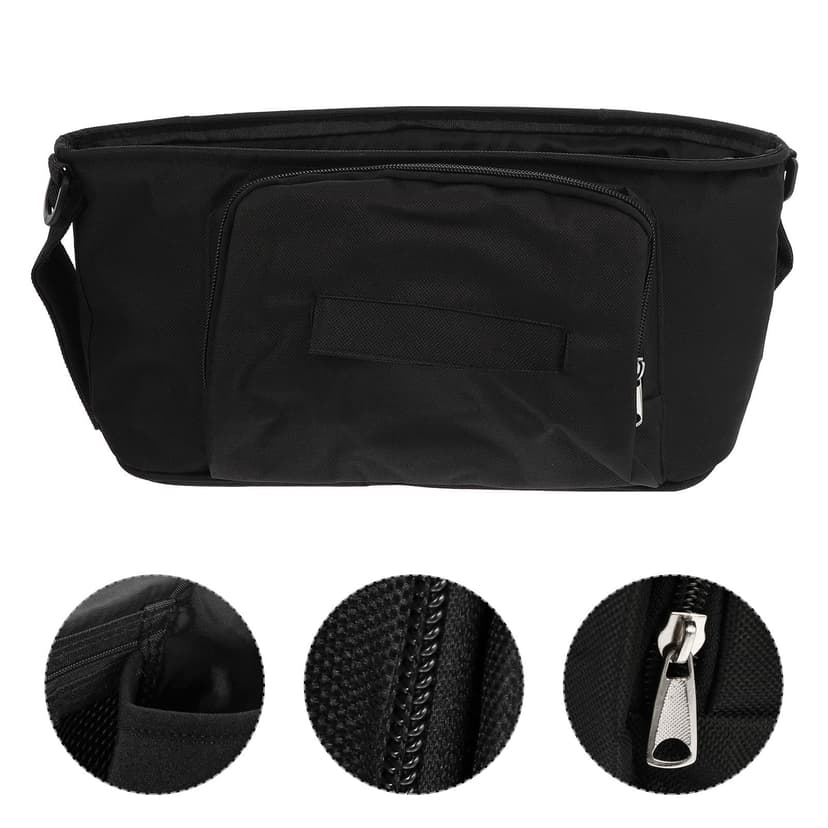 SHOWERORO 1Set Waterproof Diaper Bag Black Oxford Cloth for Stroller Travel