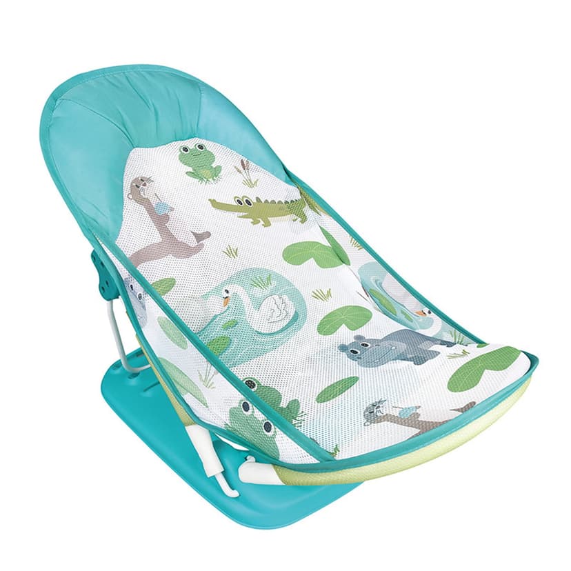 Binwennn Baby Bath Seat Folding Toddler Bather Cartoon Pattern Adjustable Bath Tub Foldable Shower Stand For Kids Bathroom Clear Bathroom Organizer Bathroom Shelves Freestanding Hand Towels for