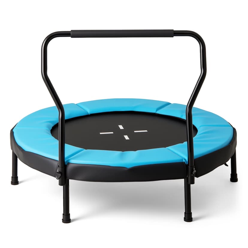 Topbuy 40" Foldable Trampoline for Kids ASTM Certified Mini Baby Trampoline with Thick Foam Covered Handle Blue