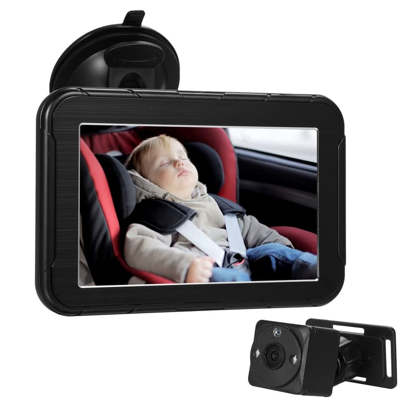 Mistaha 5-Inch HD Car Baby Monitor with Wide-Angle Camera, Easy Mounting, and Wide Compatibility for Comprehensive Back Seat Monitoring