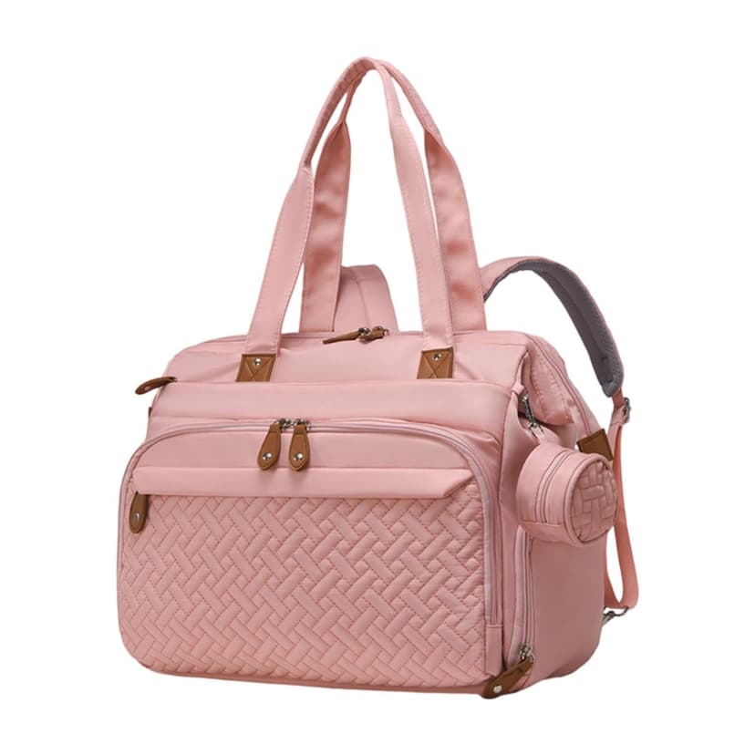 Milaget Diaper Bag Backpack Travel Bag Large Capacity Wear Resistant with Shoes Compartment Pacifier Case for Clothes Trip Essentials Pink