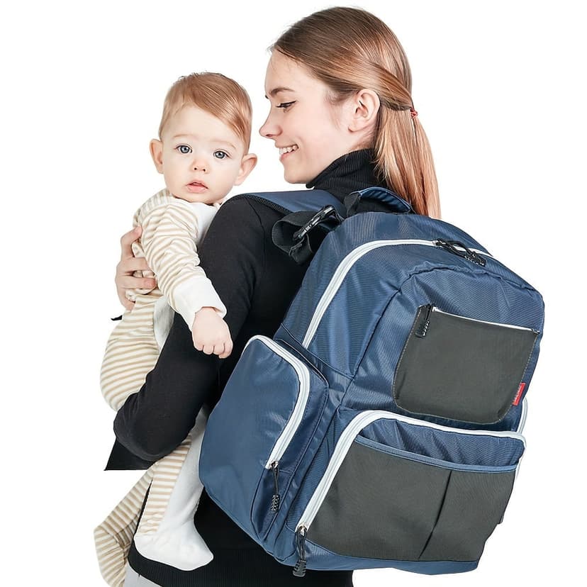 Baby Diaper Bag, Waterproof Nylon Mom Bag, Multifunctional Large-Capacity Backpack for Moms, Baby & Mom Backpack