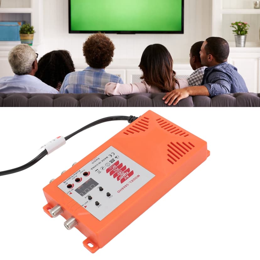 HD Multimedia Interface AV to RF Modulator, PAL NTSC HD 1080P Coaxial RF Modulator with Antenna Port Channel Switch for Home TV CATV System Replacement