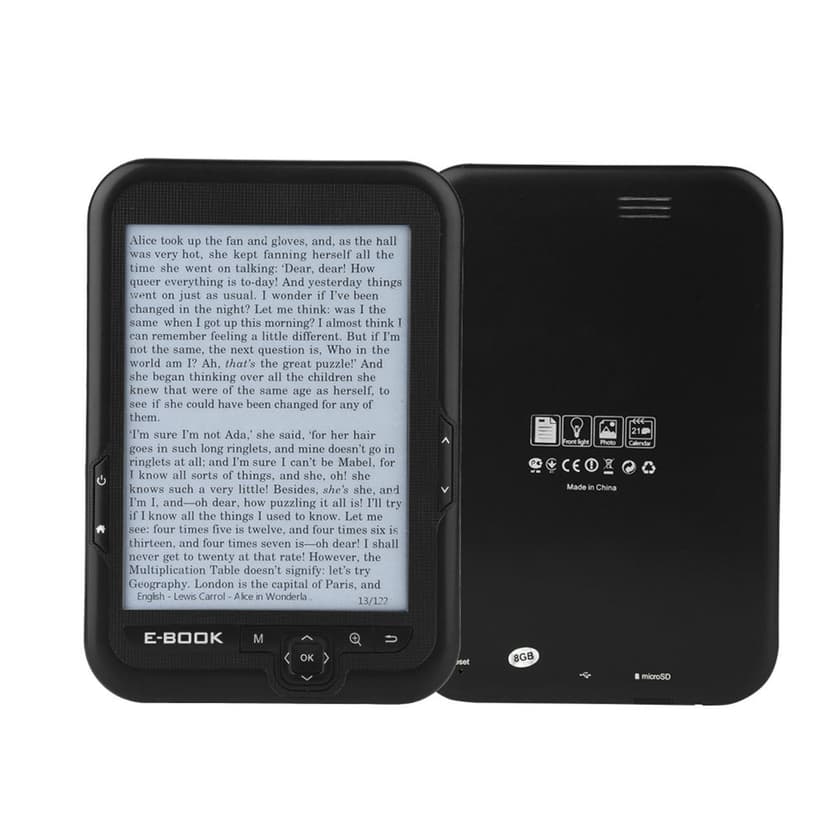 Electronic Book Reader, EBook EInk 6 Inch Ereader 600 X 800 Resolution Paperwhite 2023 Portable EBook Readers Display 300DPI Blue Cover Black 4G Reader Case for