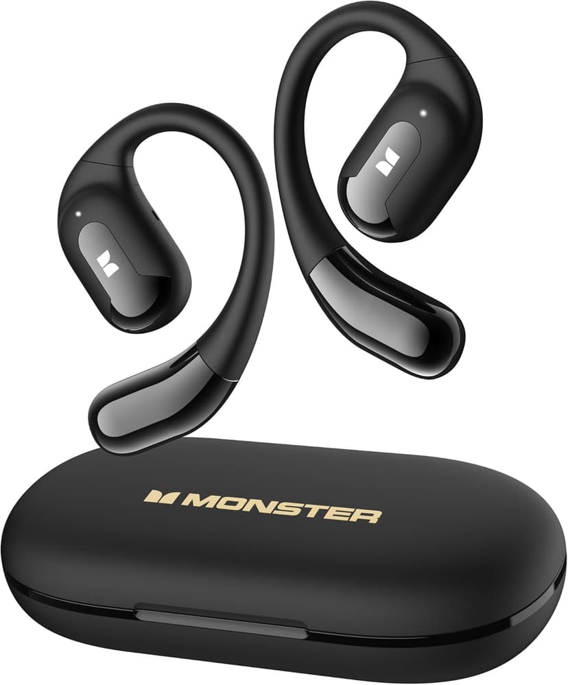 Monster Open Ear Headphones, Wireless Headphones with Stereo Sound, Bluetooth 5.4, 24H Playback, Crystal Clear Calls, Type-C Charging, Touch Control, Sweat Resistant Open Ear Wireless Earbuds