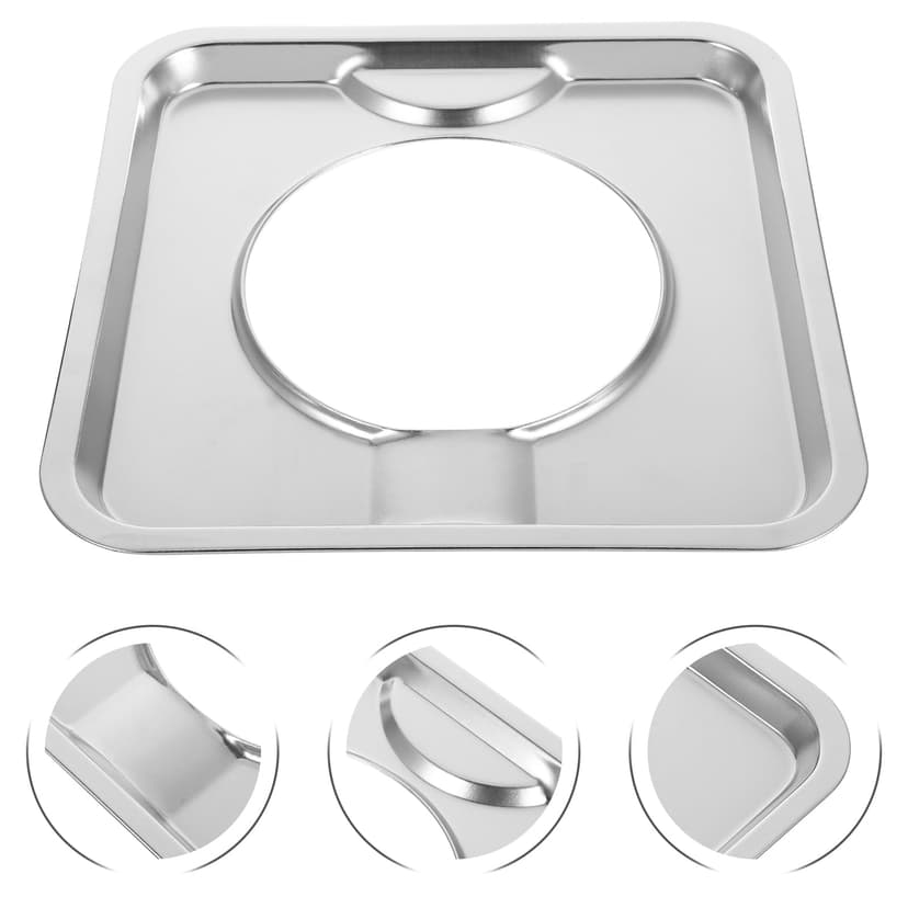 ELAYARD 2pcs Heavy Duty Square Gas Range Pans Stainless Steel Easy Cleaning for Homeowners