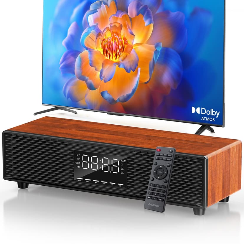 JYX Sound Bar, Speaker for TV with Remote, 50 W, Auto Volume Boost, 3 Equalizer Modes, Soundbar for PC/Gaming/Projectors