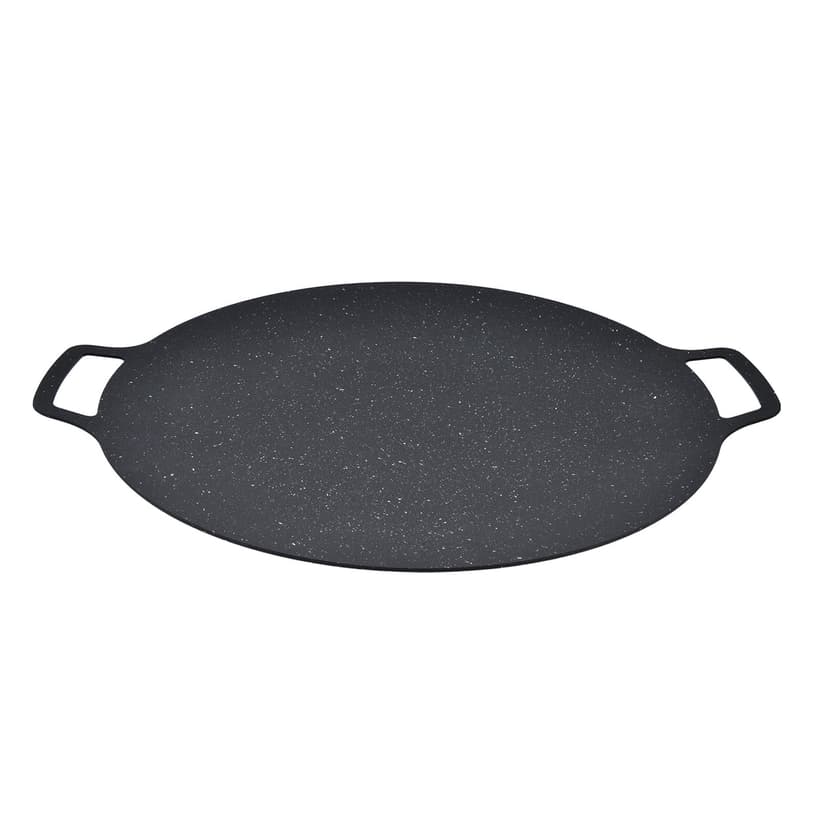 Korean BBQ Grill Pan Nonstick Heat Round Grilling Tray for Pork Belly Pancakes Indoor Outdoor Barbecue Parties Iron Material
