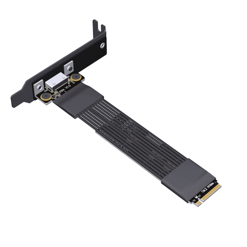 PCIE 4.0 X4 Gen4 M.2 NVMe to SFF-8611/8612 Adapter OCuLink Graphics Card External Extension Cable W/ Half-Height Baffle,1 * Graphics Card External Extension Cable(Half-Height Baffle),Black