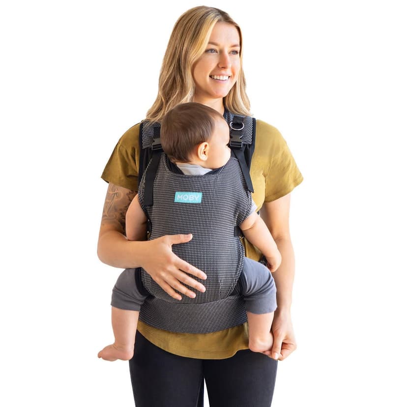 MOBY - Cloud Hybrid Carrier - Baby Carrier Adapt Infant to Toddler Carrier with Breathable Mesh - Ergonomic - One Size - Charcoal/Black