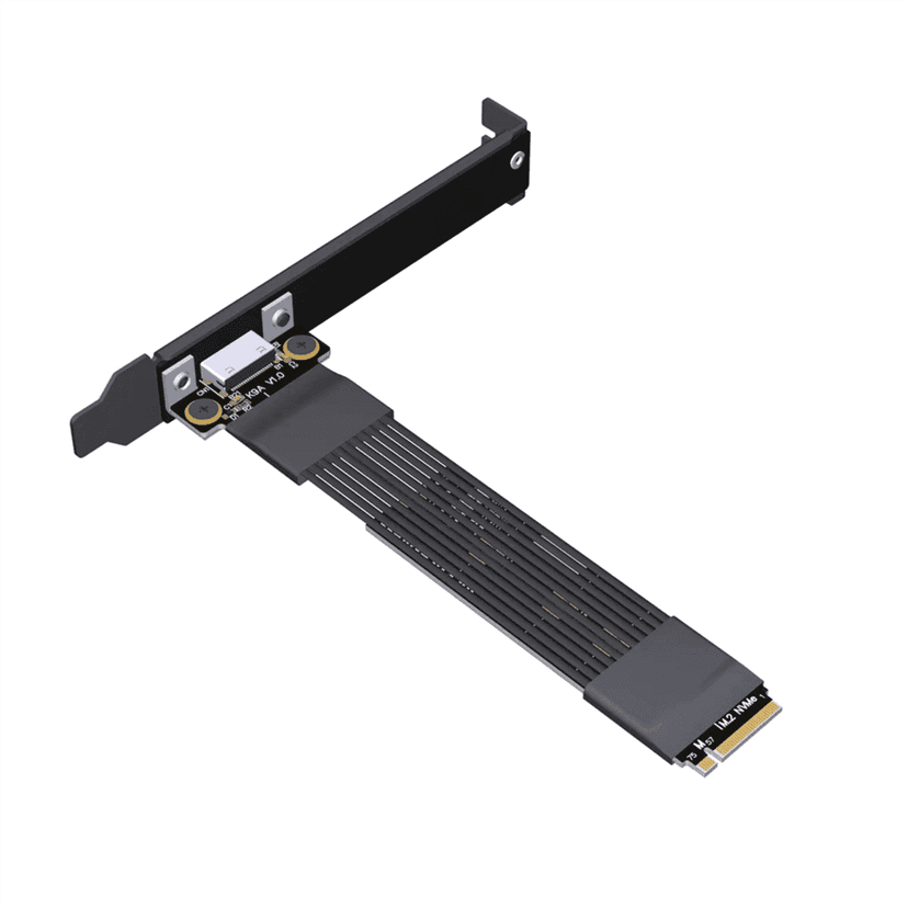 PCIE 4.0 X4 Gen4 M.2 NVMe to SFF-8611/8612 Adapter OCuLink Graphics Card External Extension Cable W/ Full-Height Baffle,1 * Graphics Card External Extension Cable(Full-Height Baffle),Black