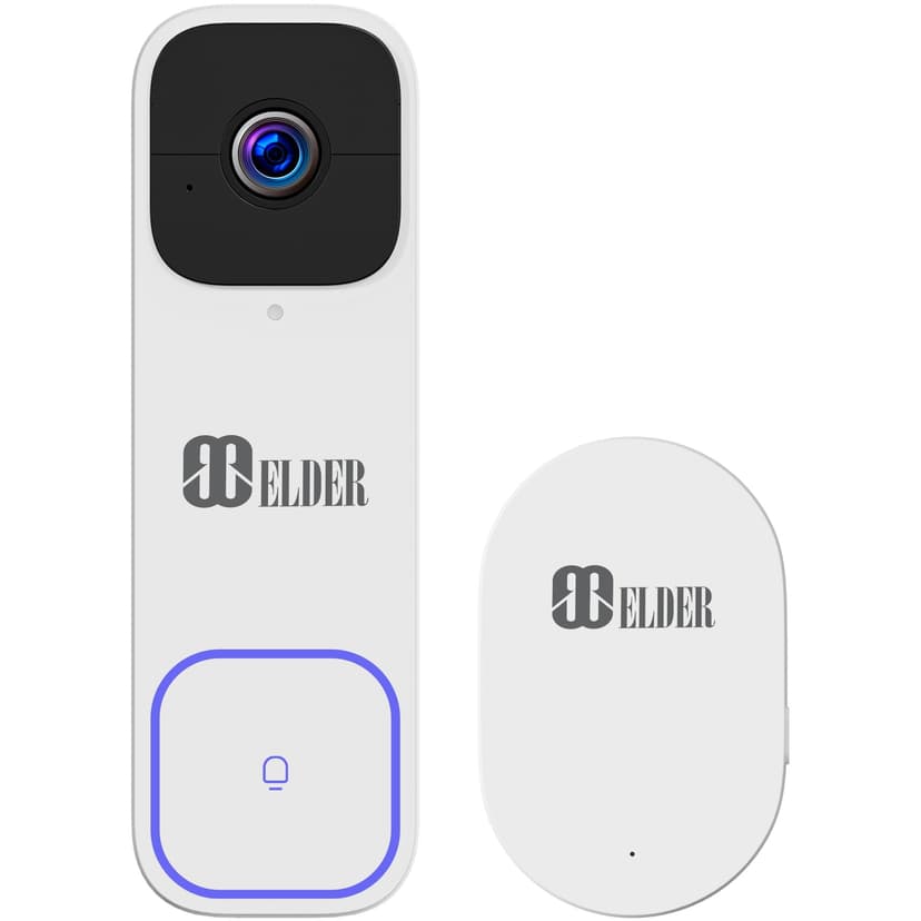 Doorbell Camera with Chime 2K Wireless 64GB WiFi Battery-Operated, Smart Home AI Person & Package Detection & DIY Video Doorbell, Works with Google Assistant & Alexa, Elder Brand