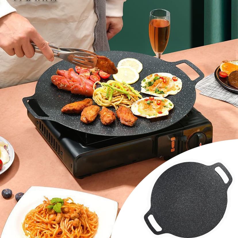 QTOCIO Multi-Griddle Grill Bbq Shape Handle Electromagnetic Physics Heat Rate No Burning Multi Griddle Pan Iron