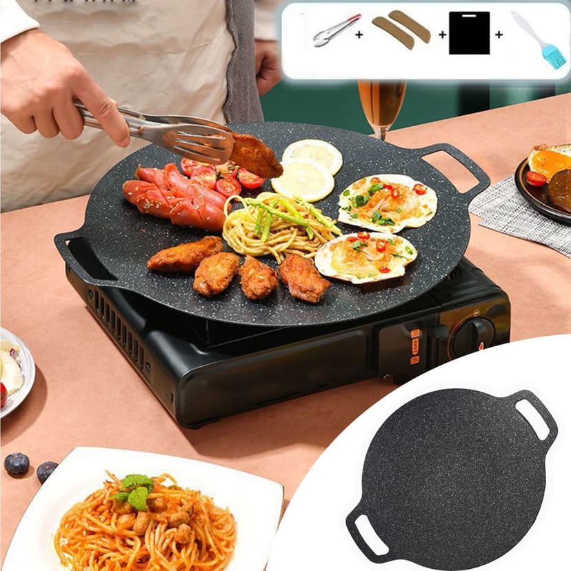 Multi-Griddle Grill Bbq Shape Handle Electromagnetic Physics Heat Rate No Burning Multi Griddle Pan Iron