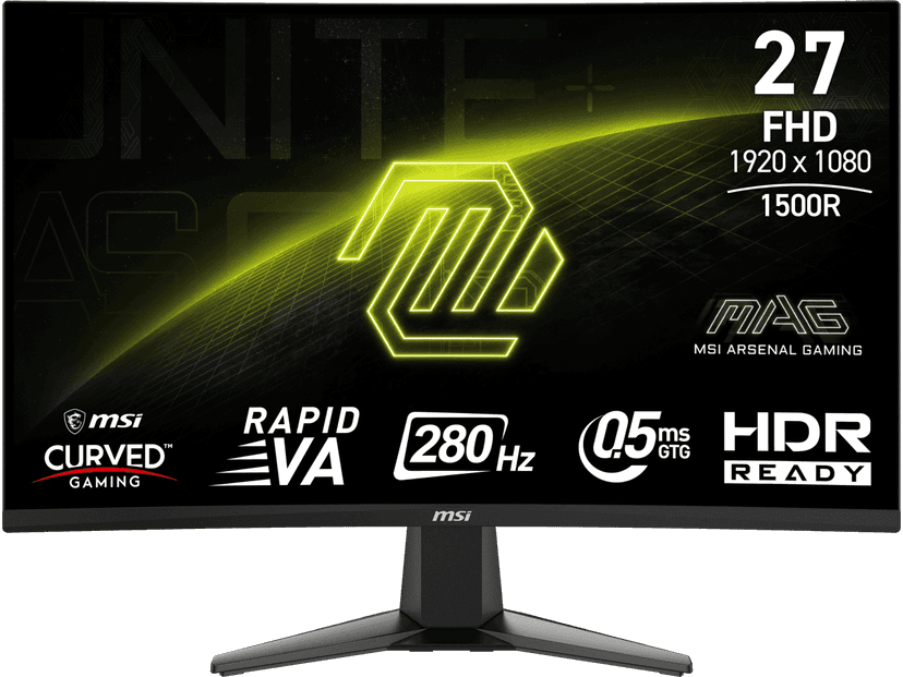 MSI MAG 276CXF 27" 16:9 Full HD 280Hz Curved VA LED HDR Gaming Monitor, Metallic Black