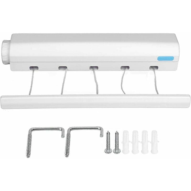 Extendable Wall Mounted Clothes Dryer, Wall Mounted Clothes Dryer with 5 x 3.75 Meter Lines, Indoor and Outdoor Clothes Dryer