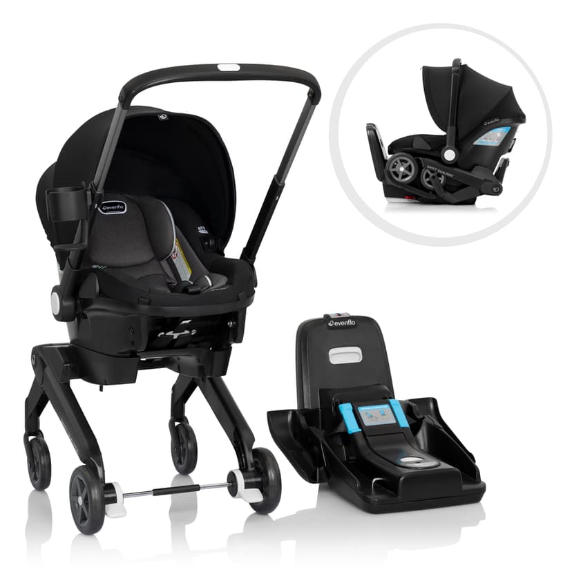Evenflo Shyft DualRide Infant Car Seat and Stroller Combo (Weight 3-30 lbs, Height Max 32")